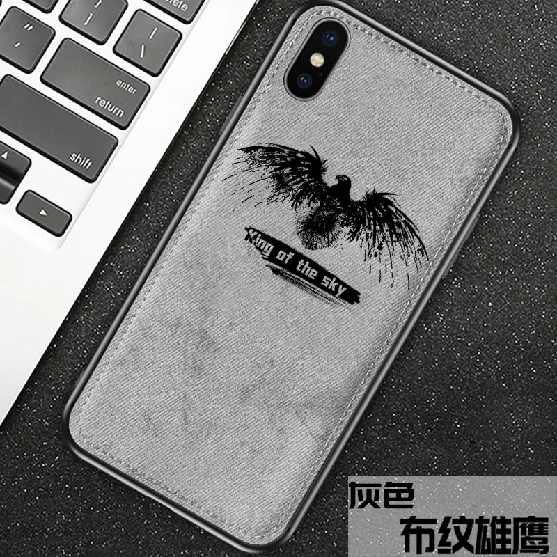 New Silicon Ultra-thin Eagle Fabric Phone Case For Iphone 7 8 6 6s Plus X Xs Max Xr Cloth Texture Soft Protective Cover Coque