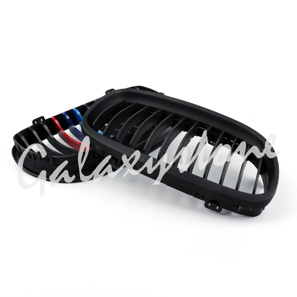

Pair Gloss Black M Colour Kidney Tuning Front Grilles For BMW E90 E91 LCI 09-12