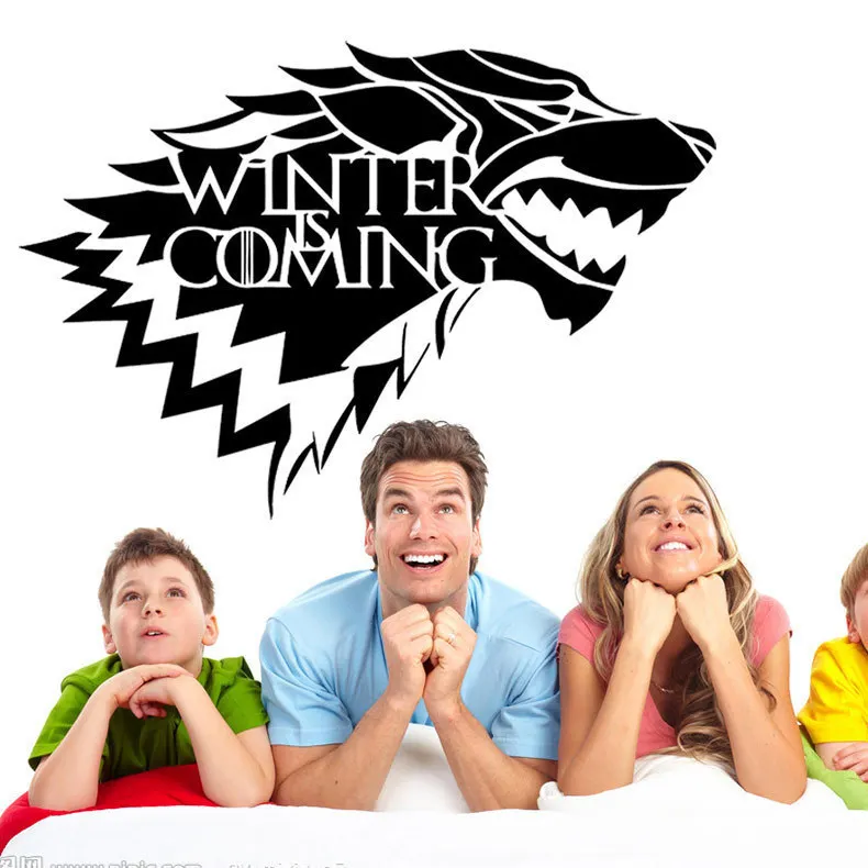 Наклейка на стену Игра престолов семья Старк гребень Direwolf стикер пословицы