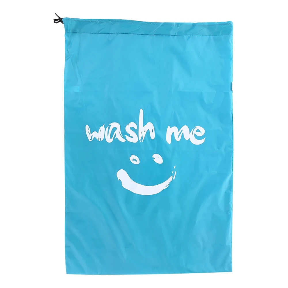 Многофункциональный большой складной нейлоновый стиральный мешок для хранения грязной одежды с кулиской закрытия дома Laundromat путешествия- синий