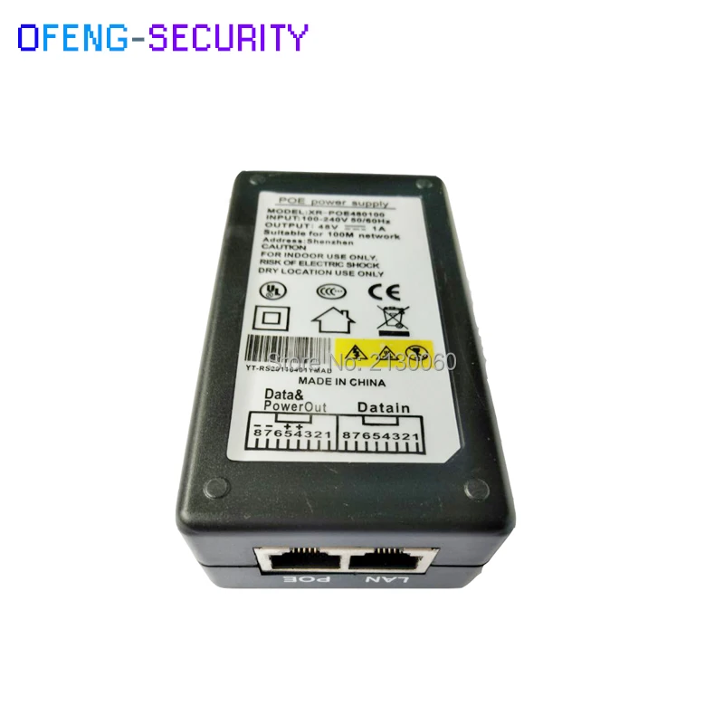 POE Injector 48V1A Power Supply Output Input 100-240V 50/60Hz pin4/5(+) 7/8(-) For CCTV IPC | Безопасность и защита