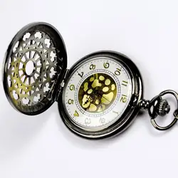 Подарок в античном стиле характерные наручные часы Модные полые паутина часы Ретро Дикий кварцевые Большой черный карманные для мужчин и