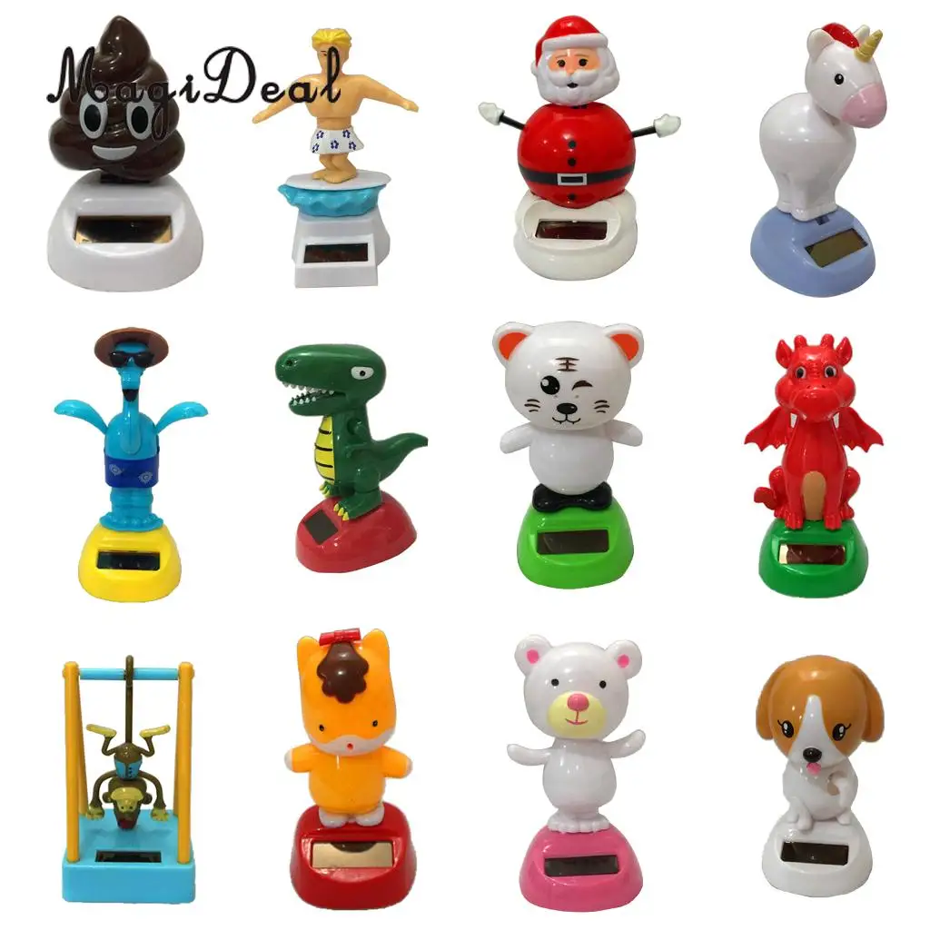 1Pc Solar Powered Toys Dancing Animal Dragon Model Home Car Baby Room