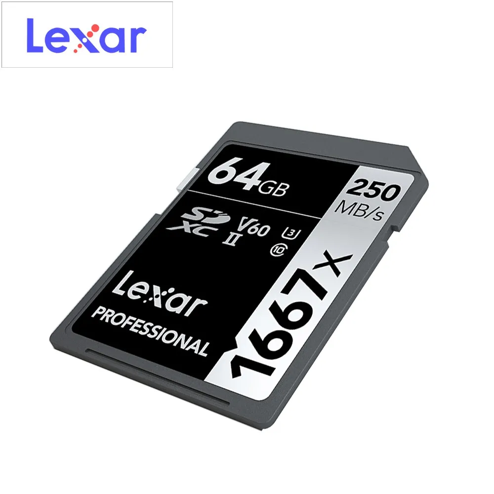 Новые карты памяти Lexar 1667X V60 250MBs флэш-память sd карта s 64 Гб 128 ГБ UHS-II U3 micro sd карта 256 ГБ SDXC Для 3D 4K HD видео