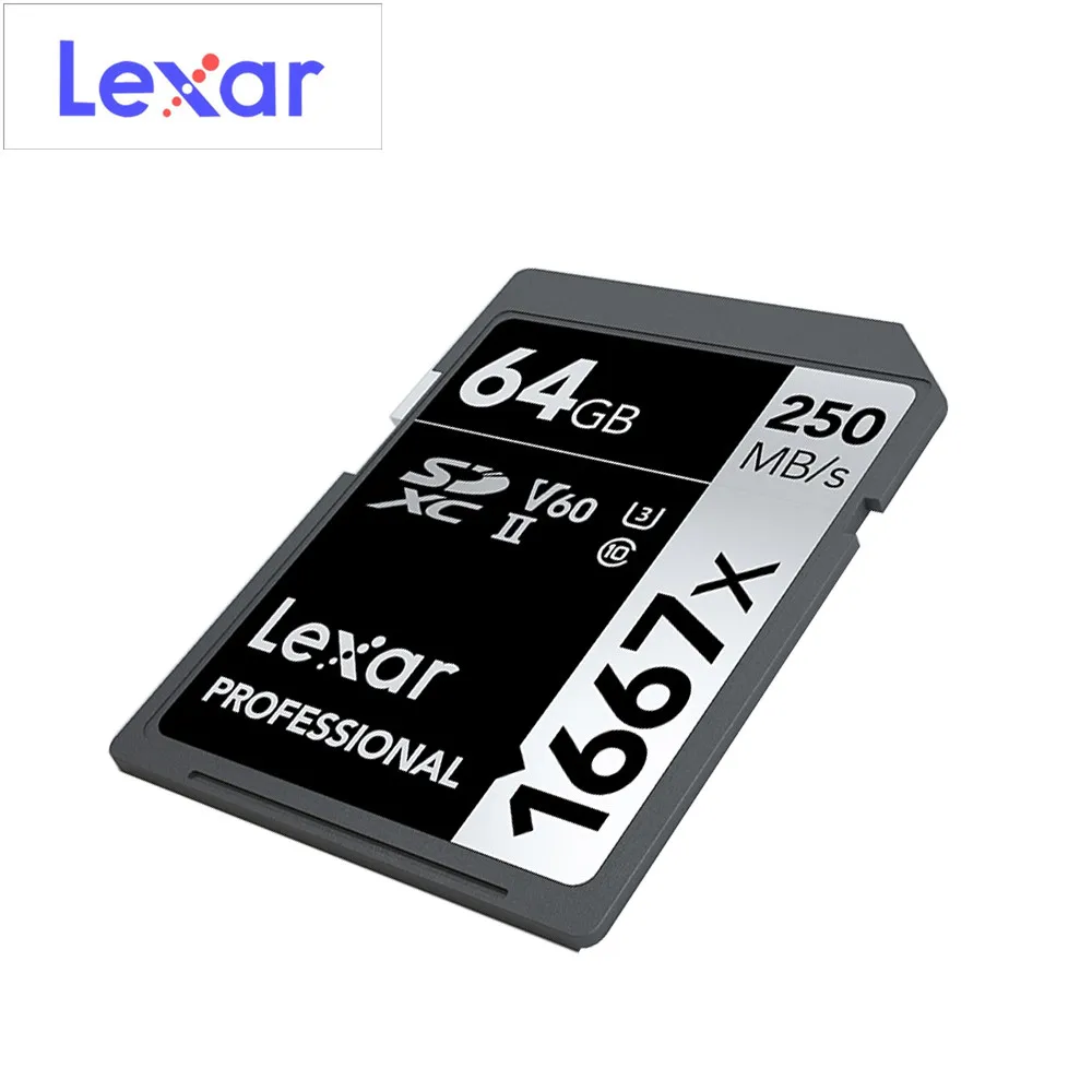 Новые карты памяти Lexar 1667X V60 250MBs флэш память sd карта s 64 Гб 128 ГБ micro U3 256 SDXC Для 3D 4K HD