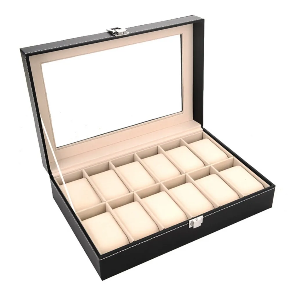 

10/12 Grids Jewelry Boxes And Packaging Leather Makeup Organizer Storage Box Container Case Gift Box Women Cosmetic Casket