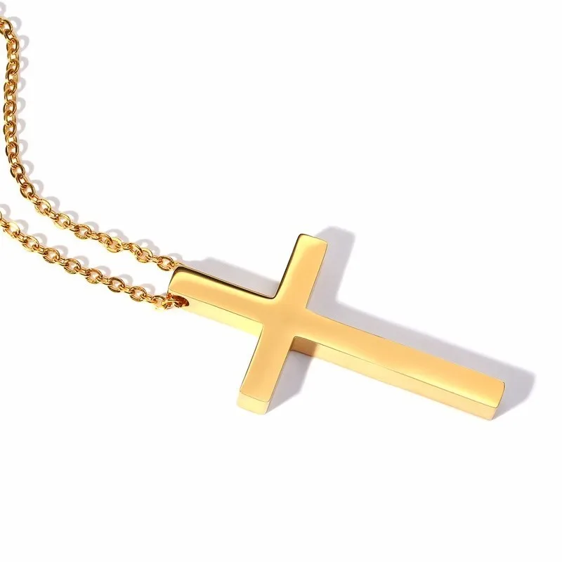 Simple Stainless Steel Men's Cross Pendant Necklace for Men Jewelry Assorted Colors-in Pendant Necklaces from Jewelry & Accessories on Aliexpress.com | Alibaba Group - Image 2