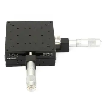 

linear rail SEMY100-AC Micrometer Manual Slide Table Trimming Platform Roller Stages 100*100*40mm linear bearing Wholesale