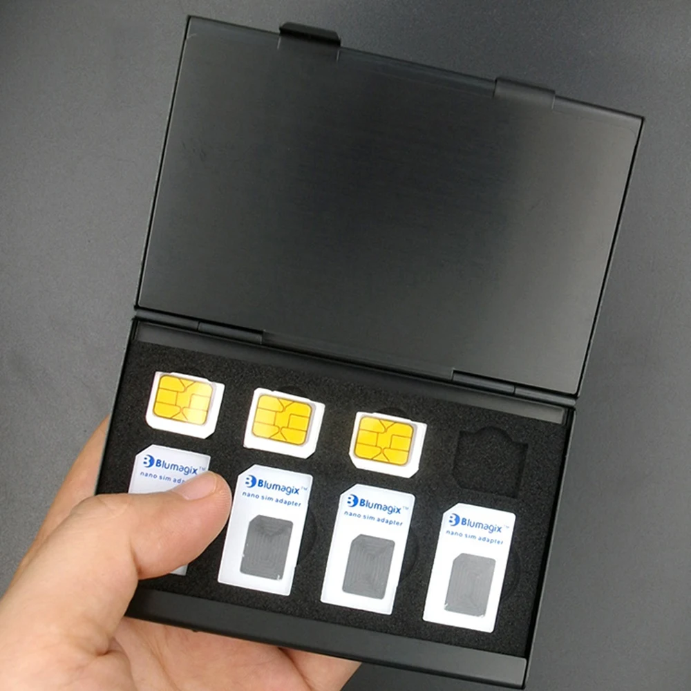 Черная коробка для хранения карт памяти SIM Micro Pin алюминиевый портативный нано