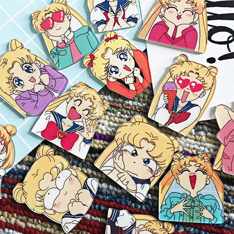 

Lychee Life Sailor Moon Refrigerator Magnetic Sticker Cute Cartoon Fridge Magnet Modern Home Kitchen Decoration