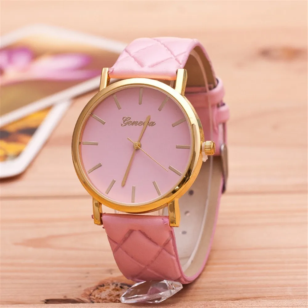 

New Hop Simple Style Women Watches Fashion Luxury Ladies Dress Wristwatch Black White Dial Leather Strap Watch Montre Femme Cuir
