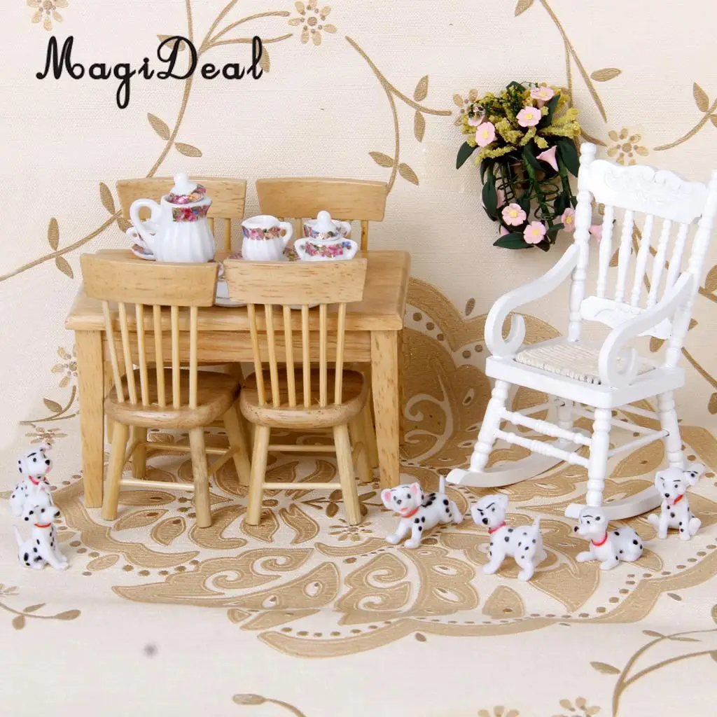 

MagiDeal 6Pcs/Pack Miniature Spotty Dogs Model Set for Dollhouse Garden Dolls Bedroom Decoration Toys 1cm