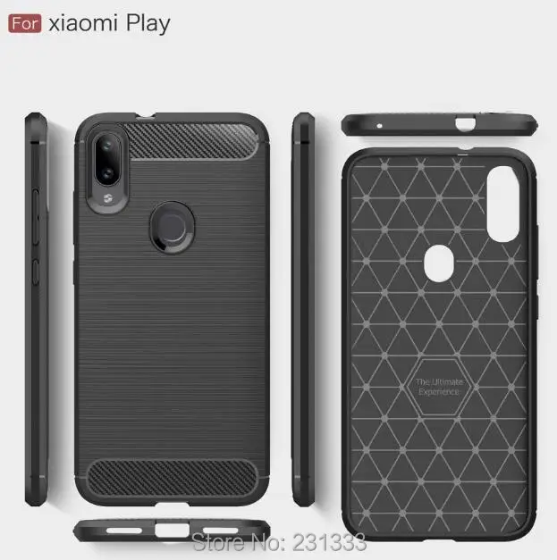Мягкий ТПУ чехол C-ku IPAKY Brush Для Xiaomi Play Redmi Note 7 для Sony Xperia XZ4 Compact Carbon Fiber задняя крышка