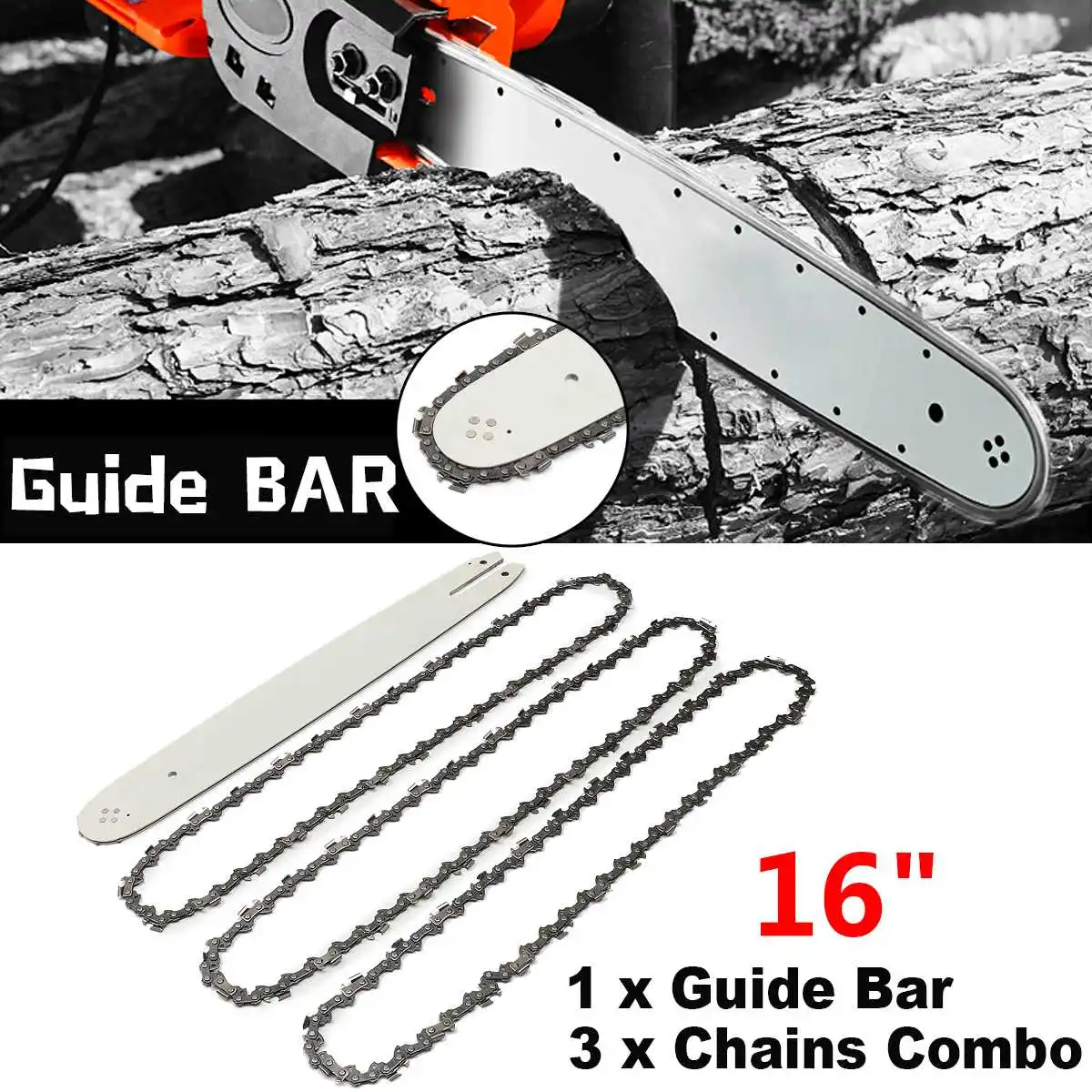 16 дюймовая направляющая для цепной пилы с 3 лампами STIHL 009 012 021 E180 MS180 MS190