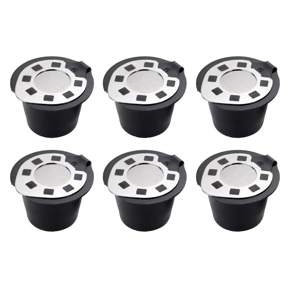 6 Pcs Reusable Refillable Refill Coffee Capsule Pod Filter Baskets Compatible with Nespresso Machines Brewer Maker
