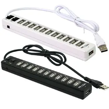 

BEESCLOVER 12 Ports USB Hub USB 2.0 Hub Multi USB Splitter Switch for Macbook Air Laptop PC r20
