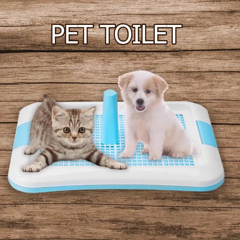 

Easy to Clean Pet Dog Cat Toilet Tray with Column Urinal Bowl Puppy Kitten Pet Pee Training Toilet Litter Tray For Pet Cats Dogs