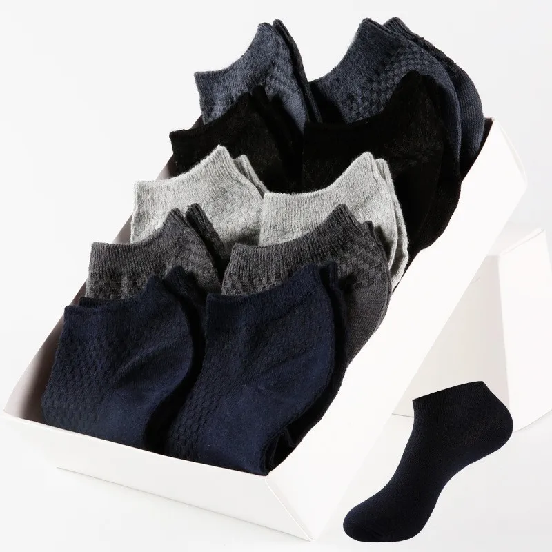 

10 pair Bamboo Fiber Cotton Socks Man women Boat Socks Summer Solid Color Cotton Socks And Double Needles Socks Male