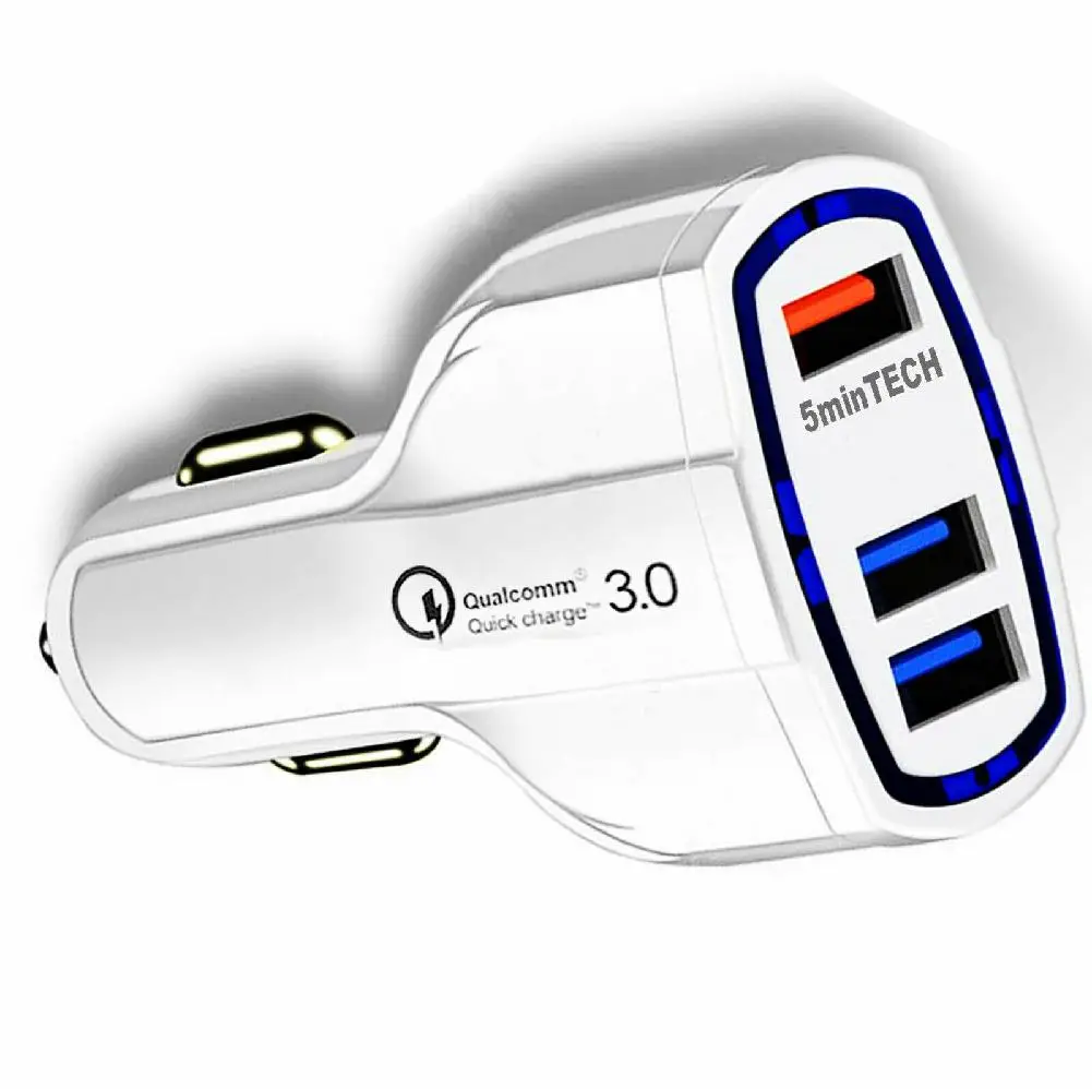 Быстрая зарядка 3,0 зарядное устройство QC (3 порта) USB (16 W/5,9, 12 V/3.2A) USB мобильный телефон автомобильное зарядное устройство для Android iPhone