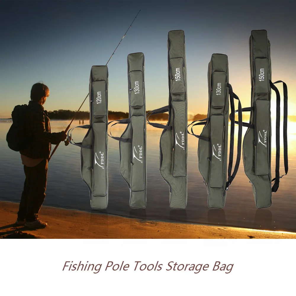 Переносные складные темно-зеленые рыболовные сумки, переноска для удочек, холщовые рыболовные удочки, инструменты, сумка для хранения, чехол, рыболовные снасти