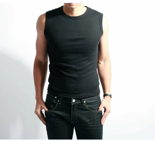 Runcati Débardeur Côtelé En Tricot Sans Manches Pour Homme