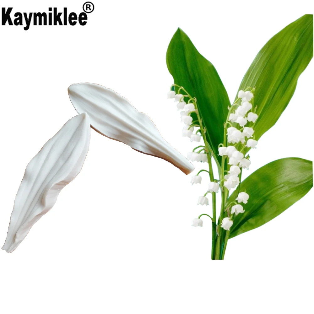 

Lily of the Valley Impression Leaf Mold Silicone Mold Cake Decorating Fondant Sugarcraft Cake Mold Kitchenware M2113