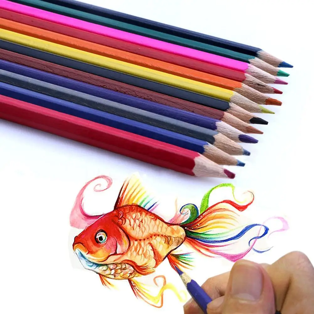 24 Цвета карандаши Профессиональный масляная живопись карандаши Цвет для искусства раскрашивания карандаш комплект, принадлежности для