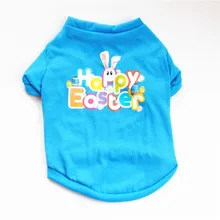 Dog Spring Clothes Puppy Blue Happy Easter Print Dog T Shirt For Small Dog Cotton Costume Free Ship Dog Spring Clothes Puppy Blue Happy Easter Print Dog T Shirt For Small Dog Cotton Costume Free Ship