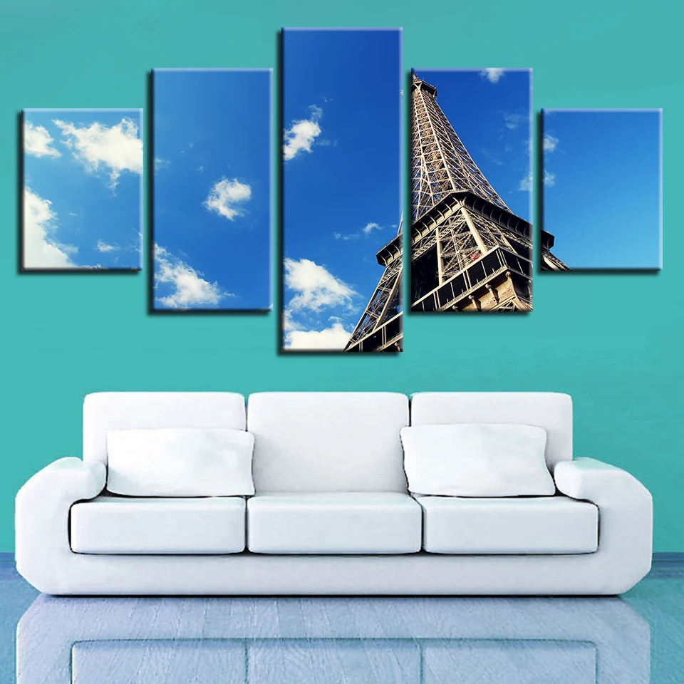 

Home Decor Canvas Print Painting 5 Pieces World Famous City Building Scenery Pictures Wall Art Modular Living Room Poster Frame