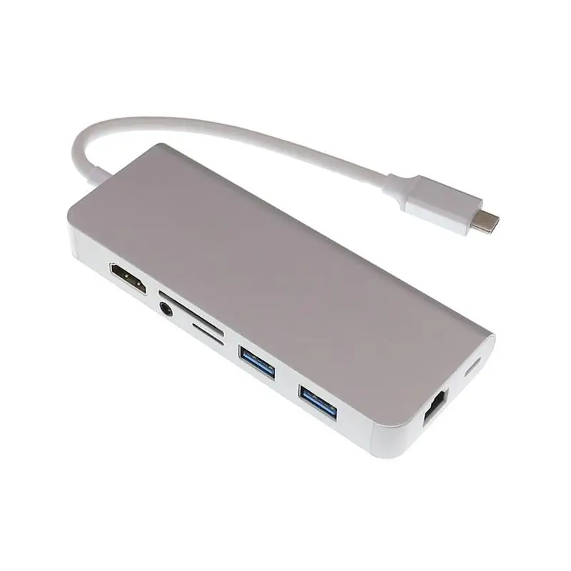 8 в 1 Тип usb C концентратор к RJ45 4 К HDMI с аудио 1000 м SD Card Reader 11,11