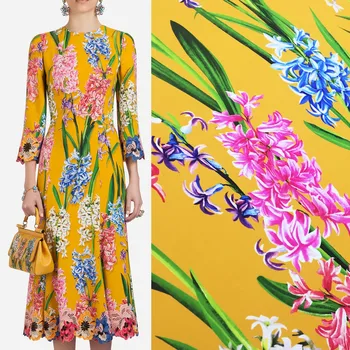 

New 148cm wide digital printing fabric spring and autumn printing cloth skirt clothes fabric