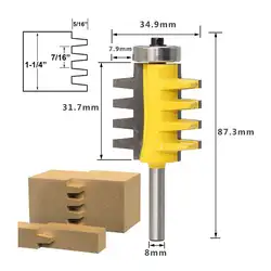8 мм хвостовик рельс Реверсивный палец совместное клей маршрутизатор бит шип резьба по дереву т паз фреза DIY Деревообработка фреза