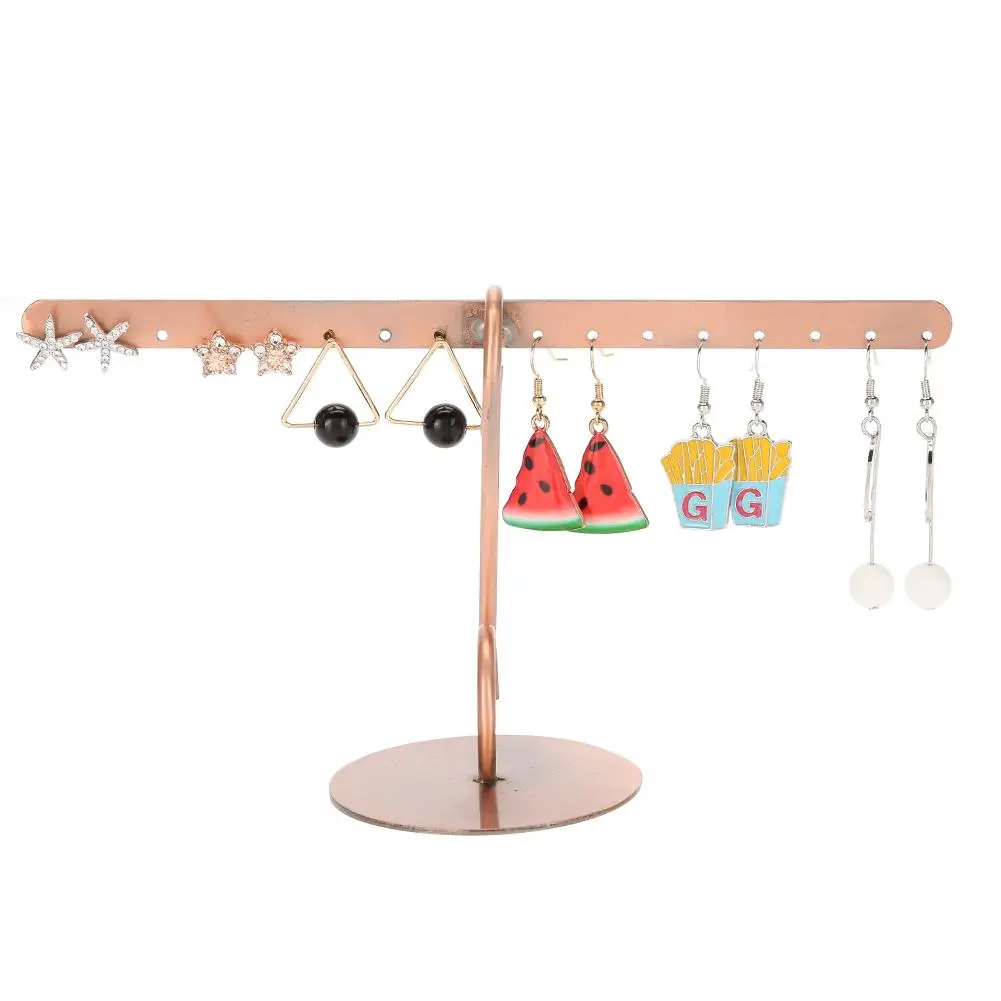 

Single T Shape 16 Holes Rings Necklace Earrings Jewelry Holder Display Stand Organizer Shelf Rack Creative for Jewelry Shop