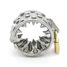 4 Rows Teeth Male Cock Ring Chastity Cage Stainless Steel Penis Rings,Pendant Scrotum Testicle penis sleeve,Sex Toys For Men stainless steel cock scrotum bondage weight rings heavy type testicle stretcher pendant penis ring sex toys for men cock ring