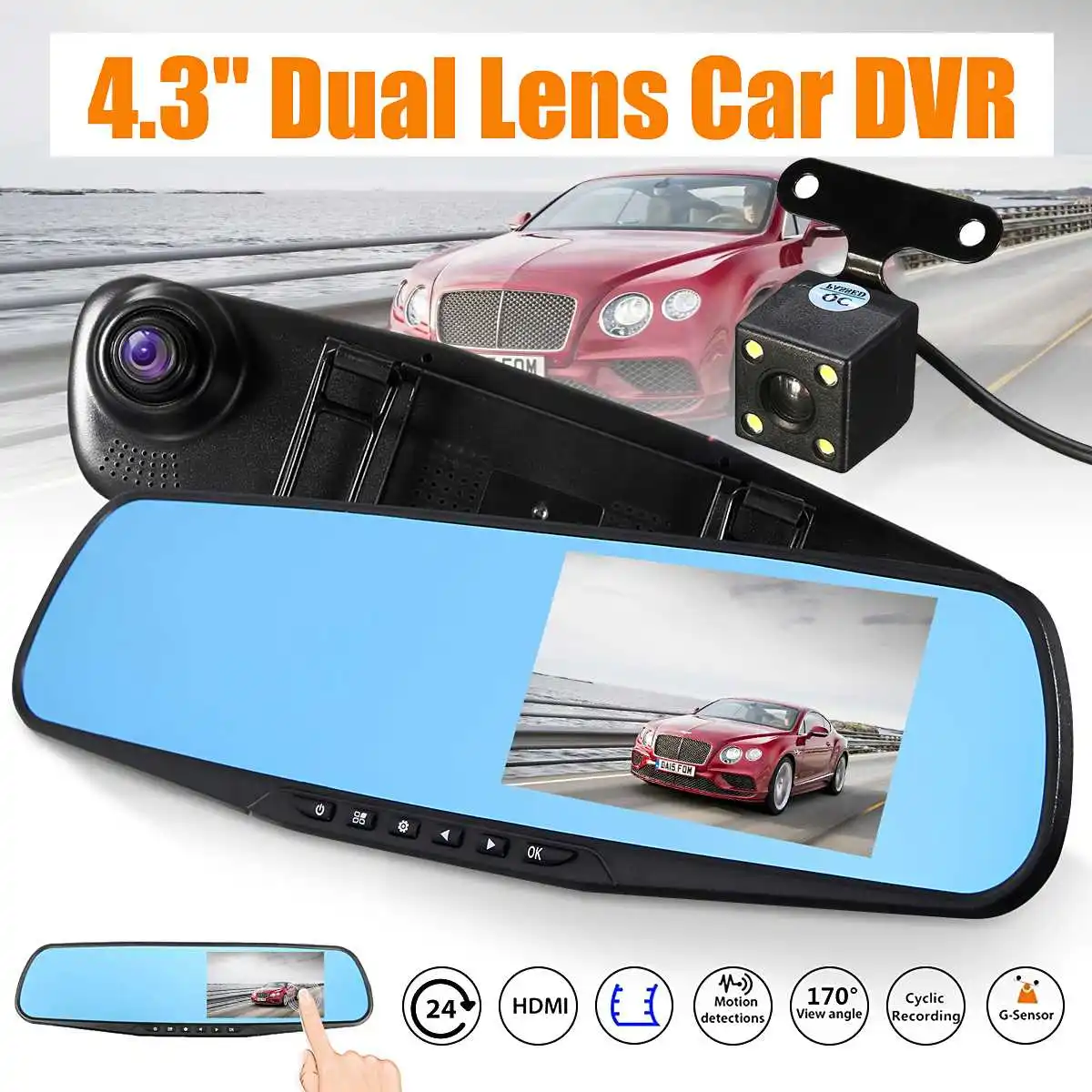 

HD 1080P Car Camera Dual Lens Car DVR Camera Dashcam Auto Video Recorder Night Vision With G-sensor Dash Camera Car Camera
