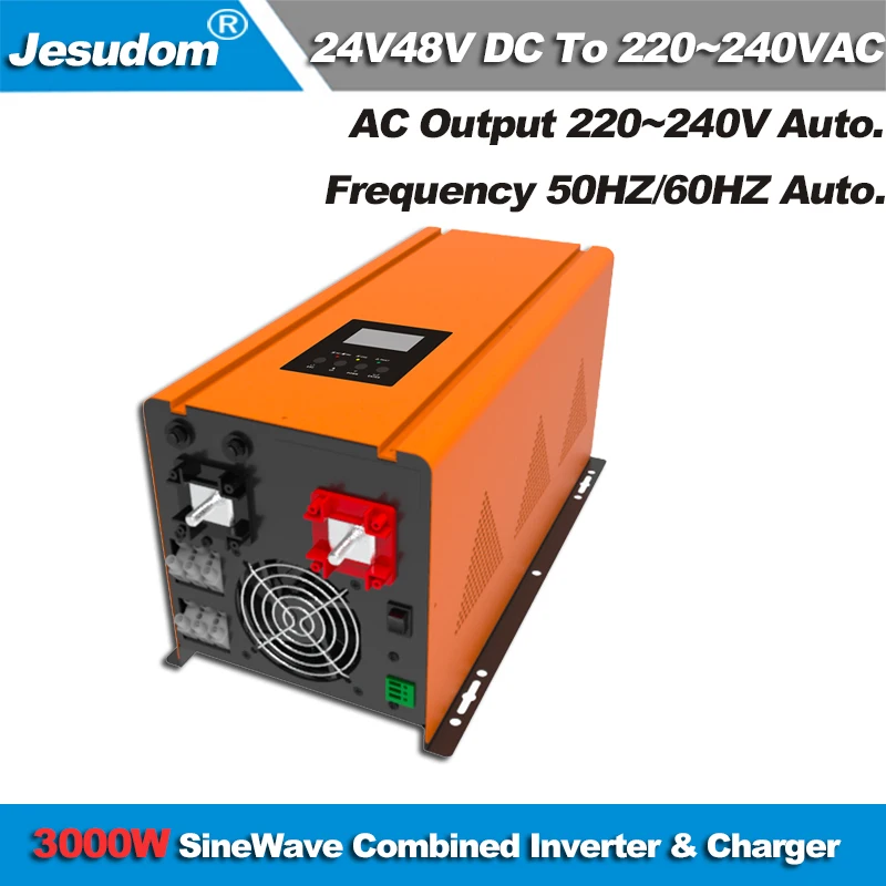 

Off grid Inverter 3000W Pure Sine Wave DC 12V24V48V to AC220V230V240VAC with AC charger and UPS, can be Wall mounted