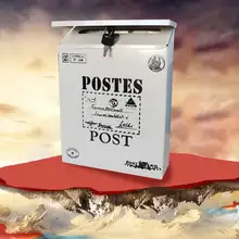 Металлический чехол для почтовой коробки 4 цвета винтажный металлический оловянный газетный почтовый ящик для писем водонепроницаемый почтовый ящик запирающийся ящик садовый орнамент