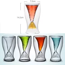 80 мл креативная Хрустальная чашка хвост русалки прозрачное стекло рыбий хвост практичная креативная чашка для вина жаропрочные стеклянные барные чашки