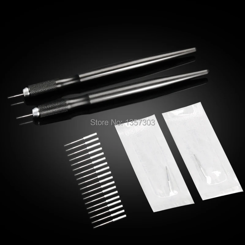 

50pcs 3RL Microblading needles Fog Eyeborw Semi Permanent Makeup Blade Shading Round Fog Eyebrow Tattoo Needle for manual pen