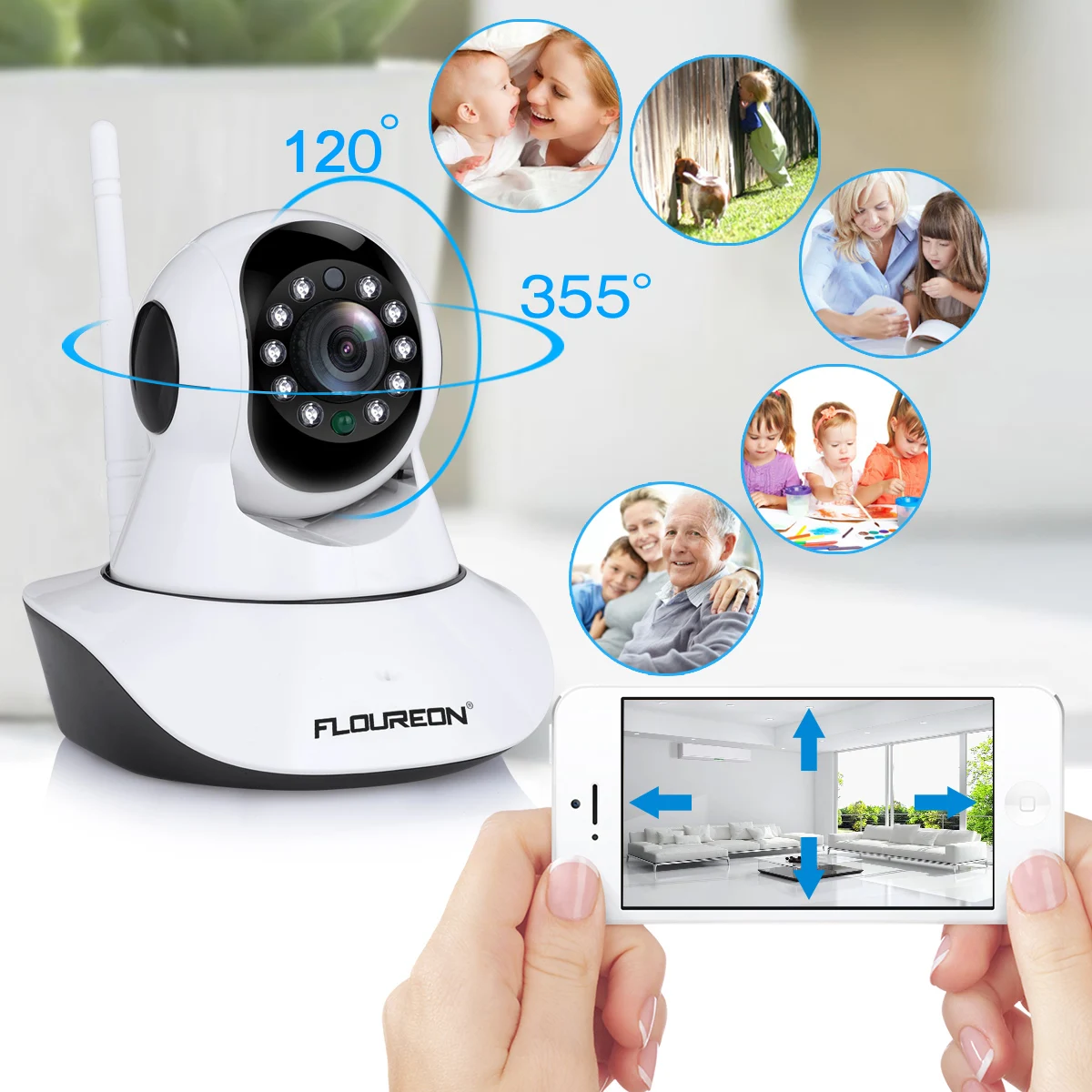 FLOUREON 720P Wifi 1 0 мегапиксельная беспроводная панорама/Плитка CCTV ip камера