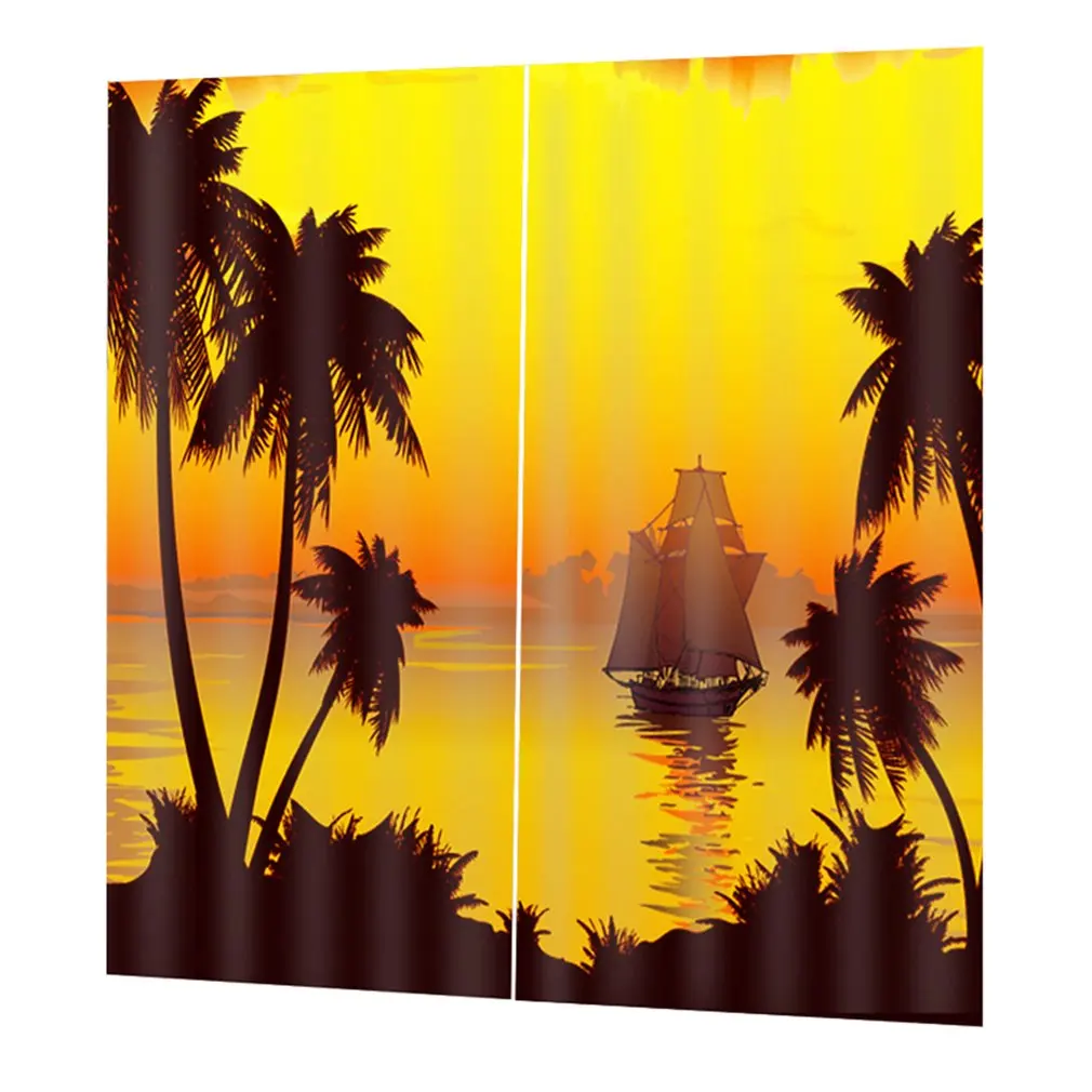 

DZ0410 3D Multicolored Sunset Digital Printing Waterproof Mildew Shower Curtain 170*200