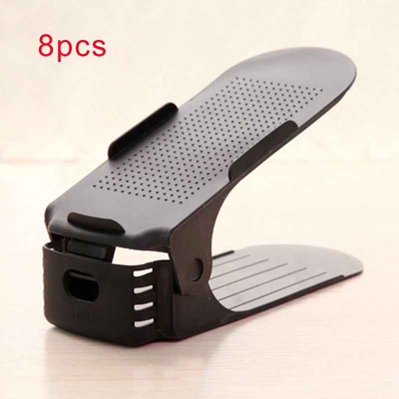 

8pcs Plastic Shoe Rack Organizer Space Saving Storage Adjustable Shoe Support