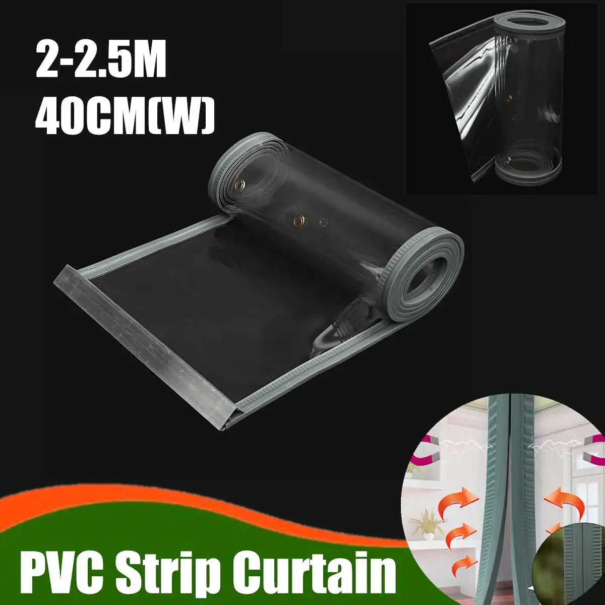 

Clear Flexible PVC Winter Warm Door Window Curtain Strip Magnetic Closing Fly Insect Bug Screen Modern Home Kitchen Curtains