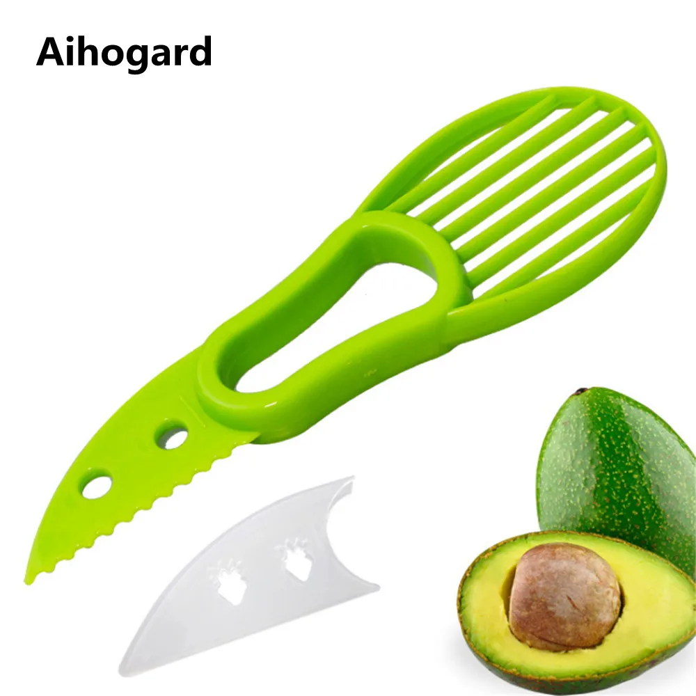 

Multifunctional 3 in 1 Avocado Slicer Shea Corer Butter Fruit Peeler Cutter Pulp Separator Plastic Knife Kitchen Vegetable Tools