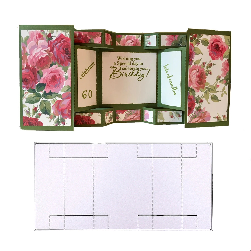

Folder Fancy Box Die DIY Craft Frame Metal Cutting Dies Greeting Scrapbook Gift Card Scrapbooking 3D Photo Album Stencil Templal