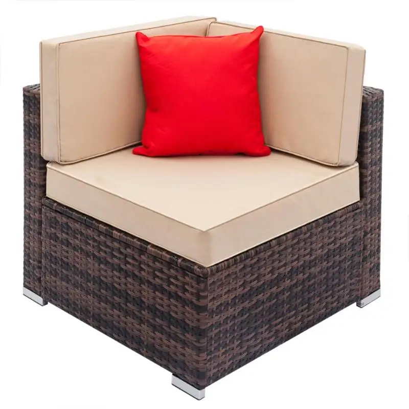 cheap Vintage Fully Equipped Weaving Rattan Living Room Left Corner Sofa Set Simple Single Sofa Chair Living Room Study Relaxing Sofa