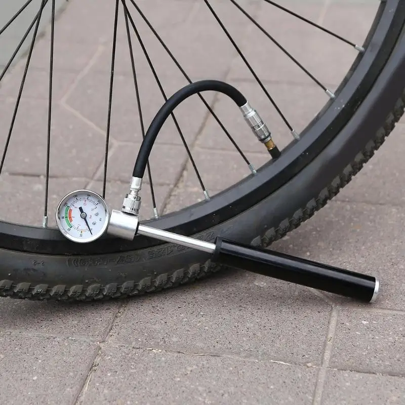 

Ultralight Mini Bike Pump With Pressure Gauge Hose Portable Bicycle Inflator Tire Ball Hand Pump Bicycle Accessories