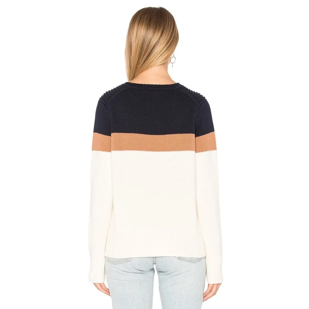 HYH HAOYIHUI Fashion Simplicity New Arrival Sweet Academic Style Color Collision Splicing Leisure Long Sleeves Sweater HYH HAOYIHUI Fashion Simplicity New Arrival Sweet Academic Style Color Collision Splicing Leisure Long Sleeves Sweater
