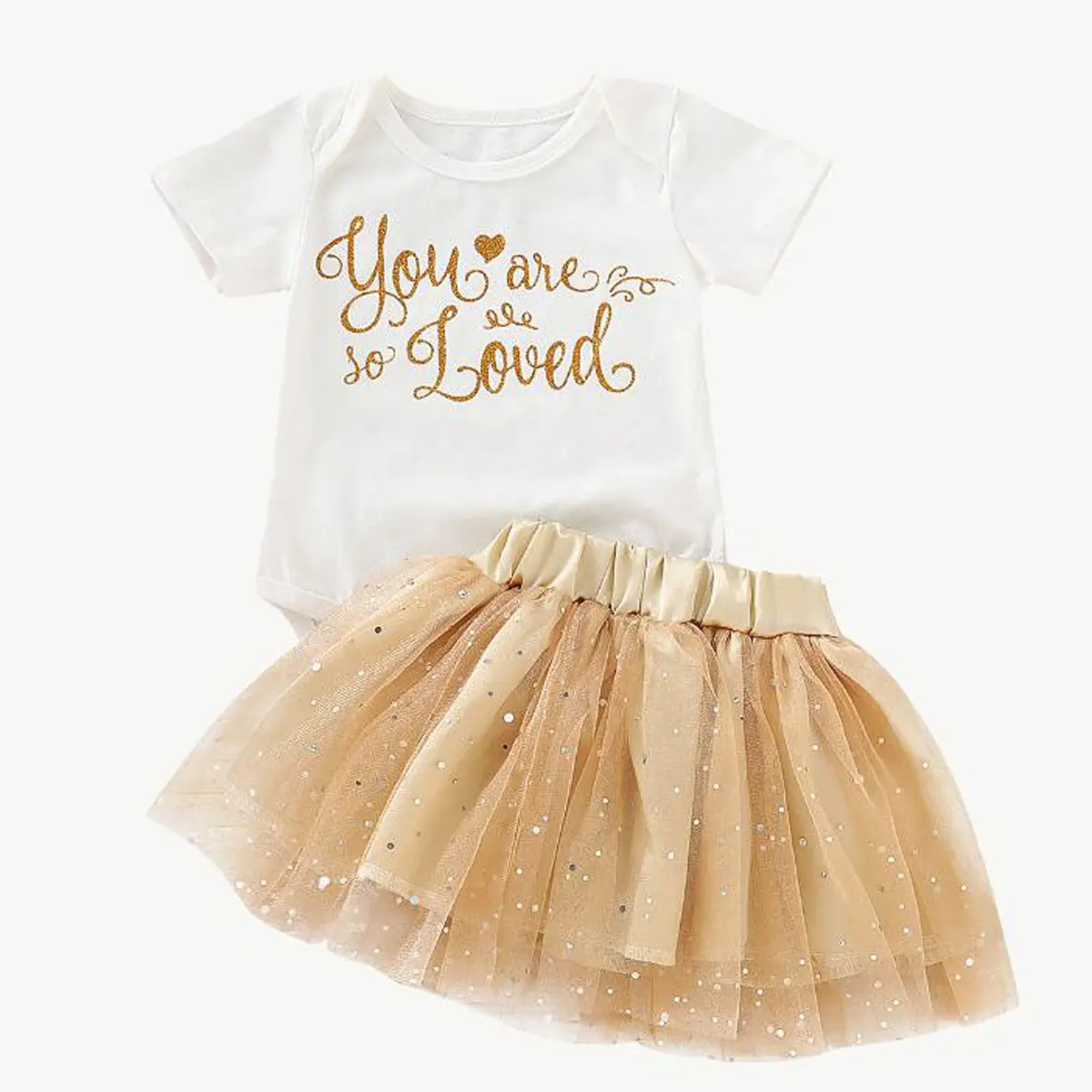 

2019 Emmababy Newborn Baby Infant Clothes Romper Jumpsuits Mesh Dress Girls Valentine's Day Outfit Tutu Romper Set Summer