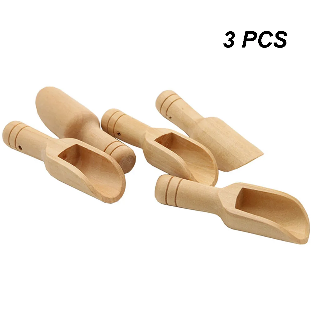 

3pcs Coffee Tea Spoon Salt Candy Wooden Milk Powder Mini Kitchen Utensil Flour